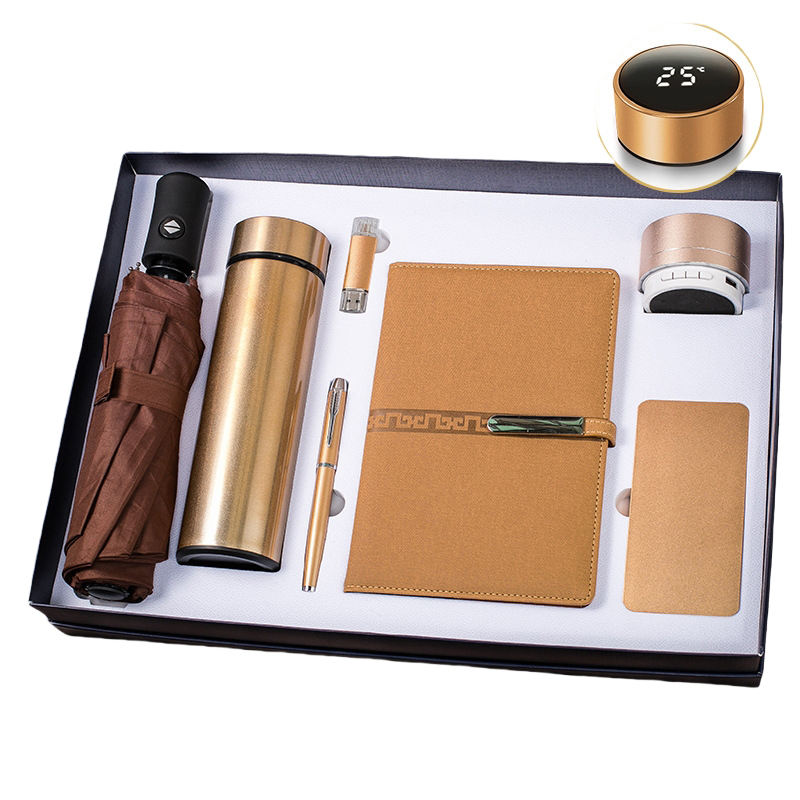 Corporate Gift Set for Him - Notebook, Umbrella, Pen, Insulation Cup