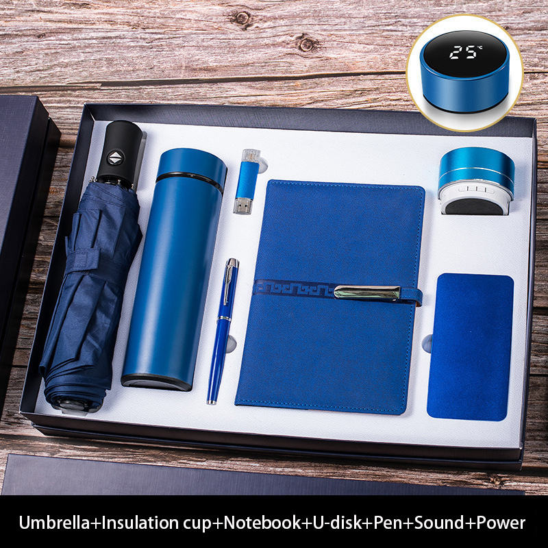 Corporate Gift Set for Him - Notebook, Umbrella, Pen, Insulation Cup