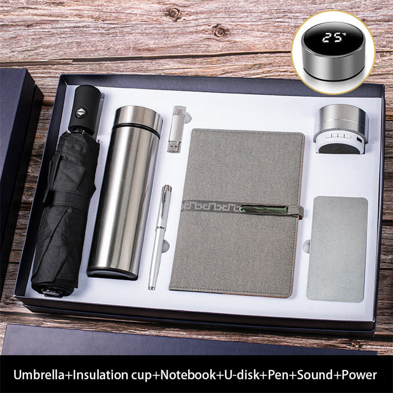Corporate Gift Set for Him - Notebook, Umbrella, Pen, Insulation Cup
